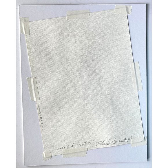 Original Art ‘Colorful Croton’ Acrylic Marker Painting 11x14 Frame Ready - Picture 4 of 4